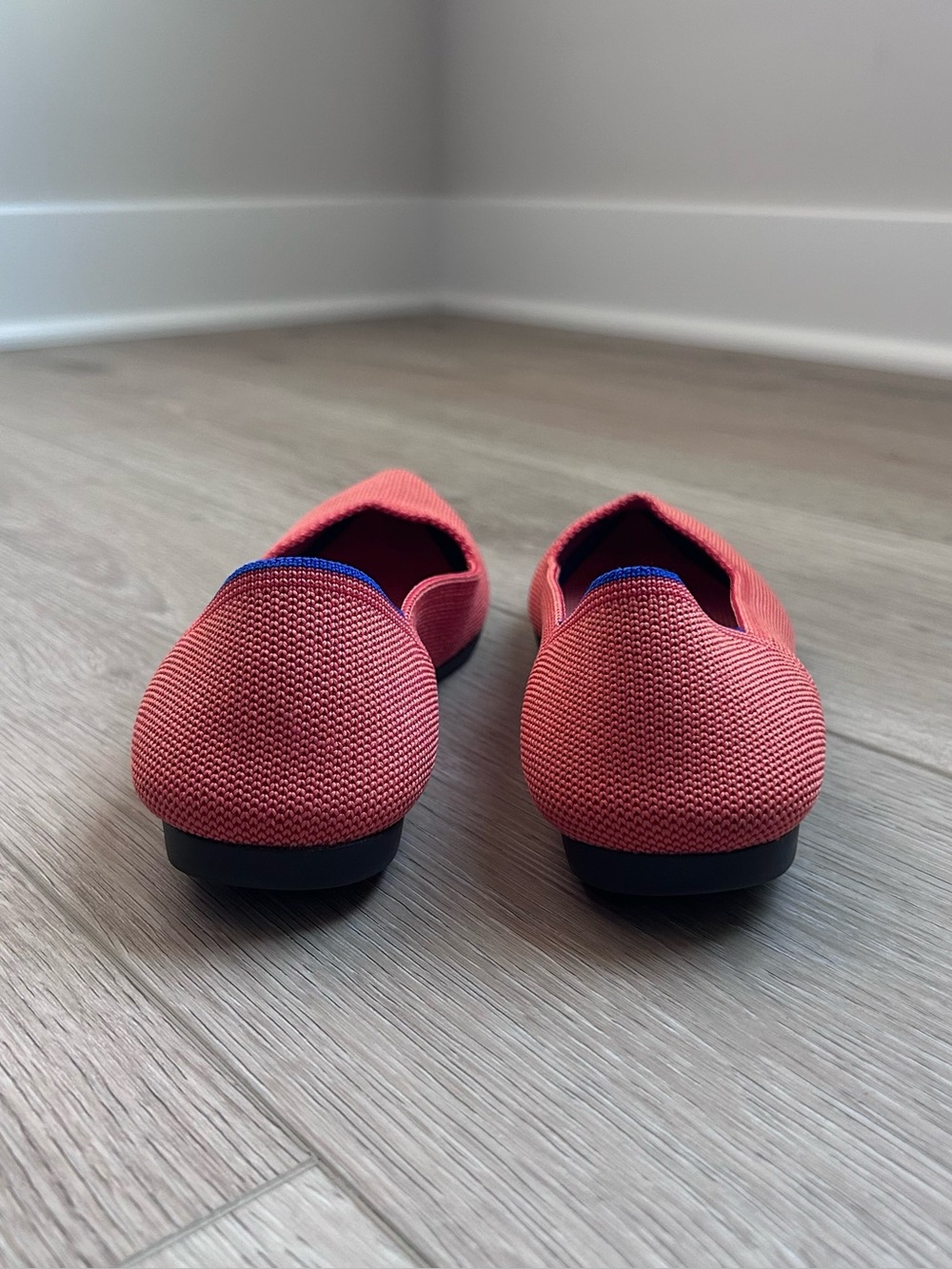 Rothy’s The Point Coral Pink Knit Pointed Toe Flats Shoes Women’s Size 7.5 - Picture 3 of 10